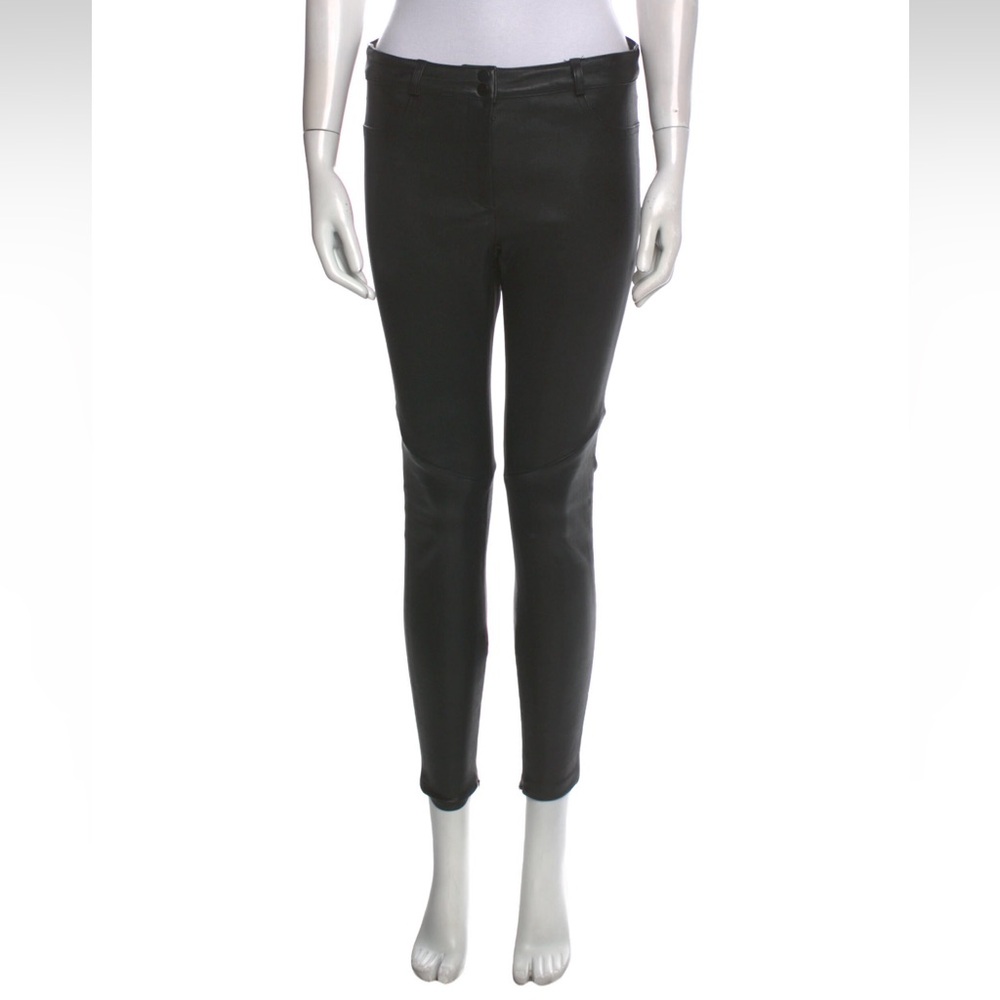 Rebecca Vallance Black Lamb Leather Skinny Leg Jeans Size: 0/XS